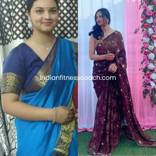 Female client transformation Indian Fitness Coach