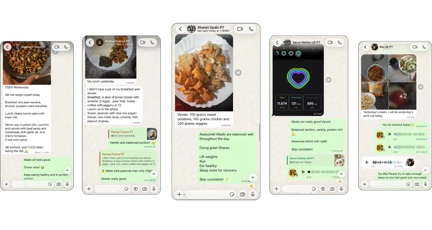 ifc online personal training regular followups on whatsapp chat or voice notes